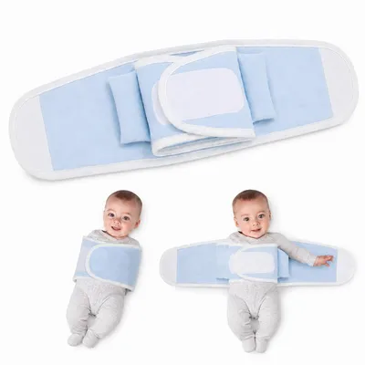Produktbild von Baby Swaddle Pucksack Schlafsack, verstellbare Baumwoll Wickeldecke mit Klettverschluss, dicker warmer Winter Pucktuch ab 1 Jahr