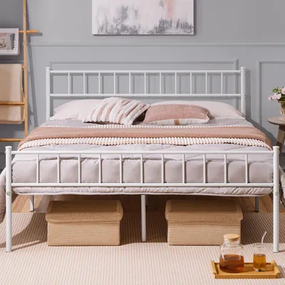 Produktbild von Yaheetech Metallbett 160 x 200 cm Bettrahmen mit Kopfteil Bettgestell aus Metall