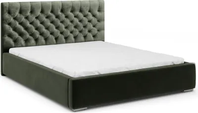 Produktbild von FEDVE Polsterbett Doppelbett Pilton Bett Bettkästen Matratze H3 160x200cm Dunkelgrün (Magic Velvet 2295)