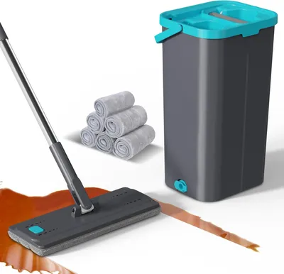 Produktbild von Wischsystem - Wischset - Wischsystem mit Wringer - Wischmopp mit Eimer - Wischen