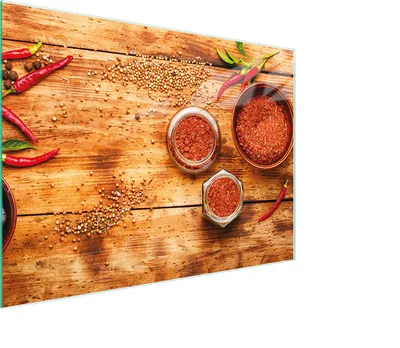 Produktbild von Schneidebrett Herdabdeckplatte Multiglasschneidplatte 30x22 cm Gewürze Holz