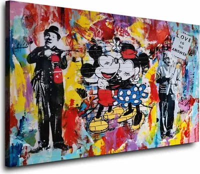 Produktbild von Pop Art Kunst Street Art Comic Wandbild Leinwandbild Kunstdruck XL Wanddeko: 150x100x4cm