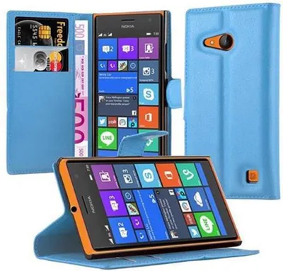 Obrázek produktu pro Cadorabo pouzdro pro Nokia Lumia 730 Protective Case in Blue Kryt na mobilní telefon s magnetickým zavíráním