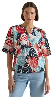Productafbeelding van Cecil korte blouse met split hals, kleur: lichtalabasterwit, maat: L