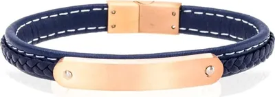 Produktbild von Karisma Leder Armband Platte Mattiert - Herrenschmuck Ideal Zum Eingravieren 21cm - Schwarzes Leder - Silber Platte