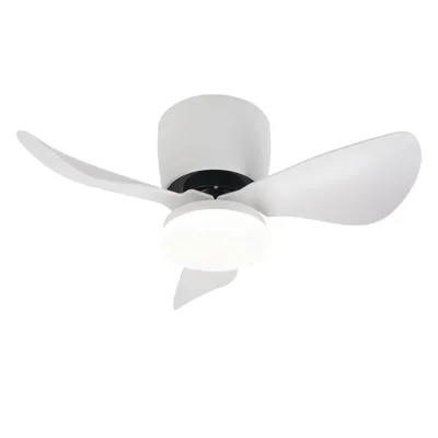 Produktbild von ZMH Deckenventilator Mit Beleuchtung Dimmbar Leise 70CM LED Deckenlampe mit Ventilator und Fernbedienung Modern 23W Weiß Wohnzimmer Lampe mit Ventilator Sommer/Winter 6-Gang Timer für Esszimmer