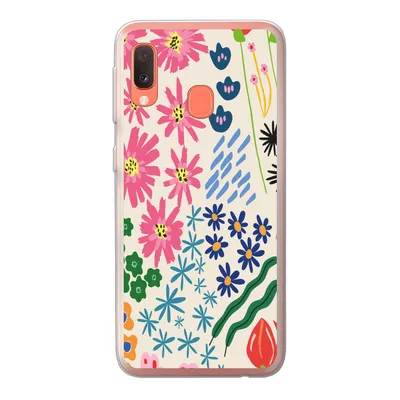 Produktbild von MuchoWow® Handyhülle Schutzhülle Hülle für Samsung Galaxy A20e Blume - Blätter - Feldblumen Silikon Softcase Handy Hülle - Abdeckung