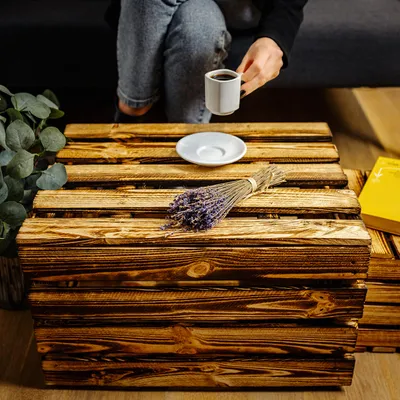Immagine prodotto di Creative Deco Baule in Legno Fiammato con Coperchio | 50 x 40 x 30 | Baule da Esterno, Cassapanca Vintage Shabby | Armadio Portaoggetti per Decorare