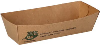 Produktbild von Snacktrays, Pappe "pure" 3 cm x 3,3 cm x 10,5 cm braun "100% Fair"