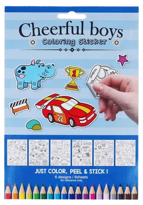 Produktbild von Ausmalsticker 6 Blätter – Für Jungen