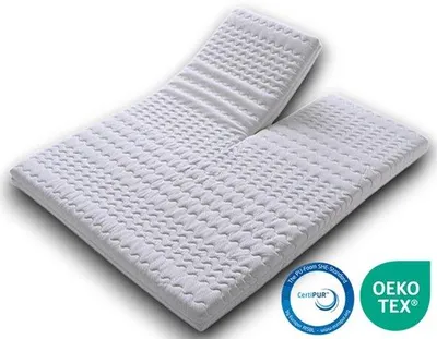 Productafbeelding van Easy Bedden SPLIT Topper matras 180x210 – Topdekmatras - HR45 Koudschuim – Antibacterieel - Orthopedisch Verantwoord - 4 Seizoenen - circa 9 cm dik