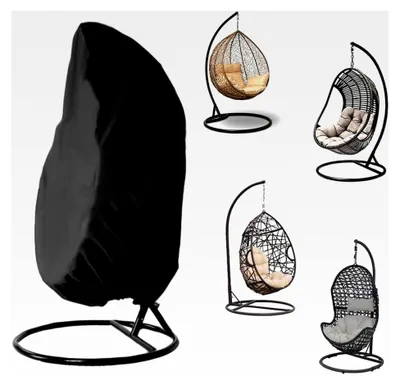 Produktbild von Hängesessel Abdeckung aus Oxford Stoff, wasserdicht 210D, für Schaukelstuhl und Lounge-Sessel, 190 x 115 cm, Schwarz
