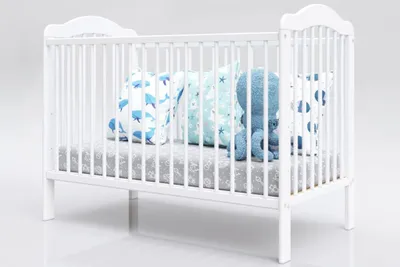 Łóżeczko Alek 120cm x 60cm z gryzakami kolor biały + materac – zdjęcie produktu 1