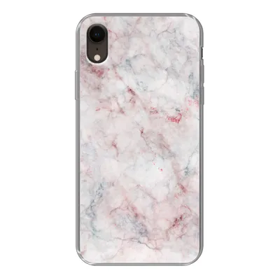 Produktbild von MuchoWow® Handyhülle Schutzhülle Hülle für iPhone XR Marmor - Rot - Naturstein Silikon Softcase Handy Hülle - Schutzdeckel