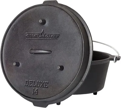 Imagen del producto de Olla de hierro fundido con tapa y elevador de tapa, de 35,6 cm, modelo DO14