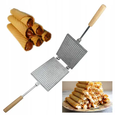 Produktbild von Waffelform für Kekse Röllchen Hörnchen Backform