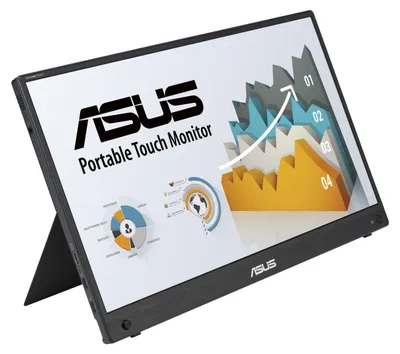 Produktbild von Asus ZenScreen MB16AHT 16 Zoll Class LED-Touchscreen-Monitor - 16:9 Format - 5 ms Reaktionszeit - 39,6 cm (15,6 Zoll) Viewable - Projiziert kapazitiv - 10 Point(s) Multi-Touch-Bildschirm - 1920 x 1080 Pixel Bildschirmauflösung - Full HD - IPS-Technologie (In-Plane-Switching) - 262k - 300 cd/m² - LED Hintergrund-beleuchtung - Lautsprecher - USB