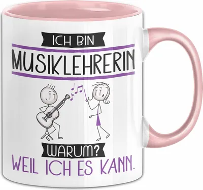 Produktbild von Musiklehrerin Tasse Geschenk Ich Bin Musiklehrerin Warum Weil Ich Es Kann Geschenkidee Geburtstag (Rosa)