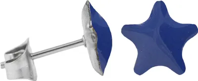 Produktbild von Chirurgenstahl Ohrstecker Emaille Stern Farbe - Blau