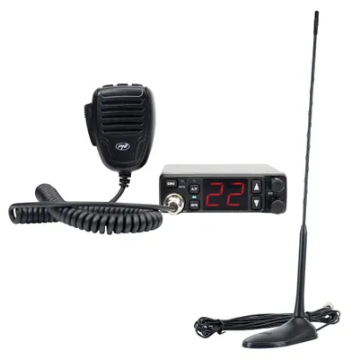Obrázek produktu pro PNI Escort HP 5500 – vysílač pro občanskou radiokomunikaci (CB) + CB anténa PNI Extra 45