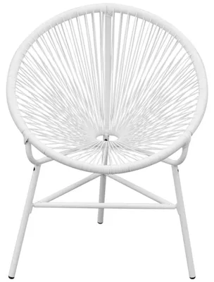 Obrázok produktu pre vidaXL Záhradné kreslo Moon Chair Poly Rattan White
