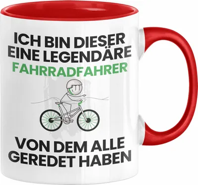 Produktbild von Radfahrer Geschenk Tasse Lustige Geschenkidee Geburtstag für Radfahrer Ich Bin Dieser Legendäre Radfahrer Von Dem Alle Geredet Haben Kaffee-Becher (Rot)