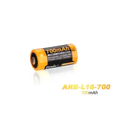 Produktbild von Fenix ARB-L16-700, Wiederaufladbarer Akku, 3,7 V, 1 Stück(e), 700 mAh, Überlast, Tiefentladeabschaltung, Schwarz, Orange