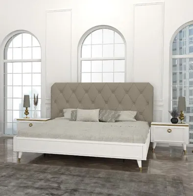 Immagine prodotto di Mobili per la camera da letto Comodino 2x Comodino letto Set completo bianco 3 pezzi.