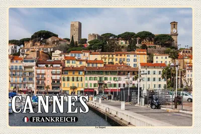 Produktbild von vianmo Holzschild 12x18 cm Cannes Frankreich Le Suquet Stadtviertel