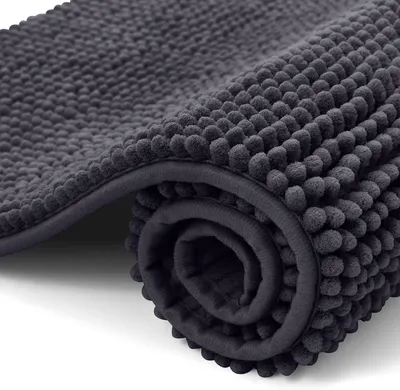 Image de Tapis de bain antidérapant Chenille, 40 x 60 cm, doux, absorbant, lavable, pour salle de bain