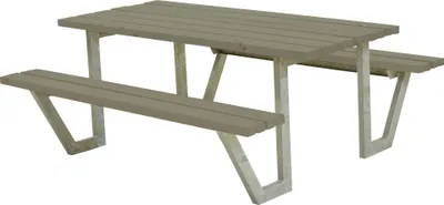 Produktbild von Plus Picknicktisch Wega Stahl-Holz 177 x 161 x 73 cm graubraun