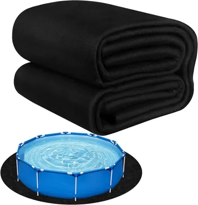 Imagen del producto de Alfombrilla redonda para piscina, con un diámetro de 4 metros, plegable, absorbente de agua, antideslizante, ideal para spas
