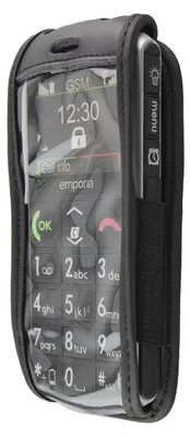 Immagine prodotto di caseroxx custodia in pelle con clip da cintura compatibile con Emporia Pure V25 in vera pelle, custodia con clip da cintura e finestra di visualizzazione