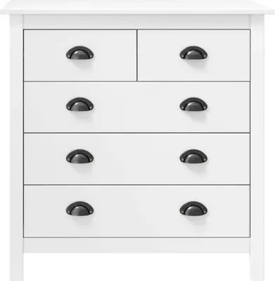 Immagine prodotto di Credenza Hill Bianca 79x40x80 cm in Legno Massello di Pino