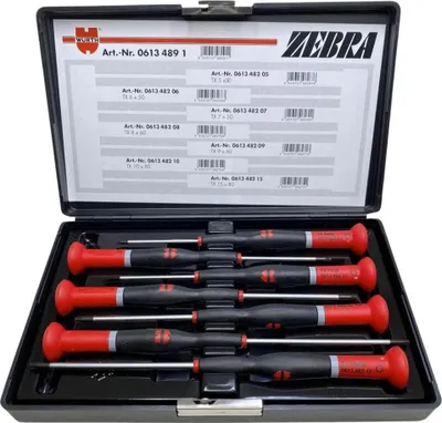 Produktbild von Würth Zebra TX Feinmechaniker Schraubendreher Set mit Box 7-teilig Uhrmacher Elektronik Handyreparatur 06134891