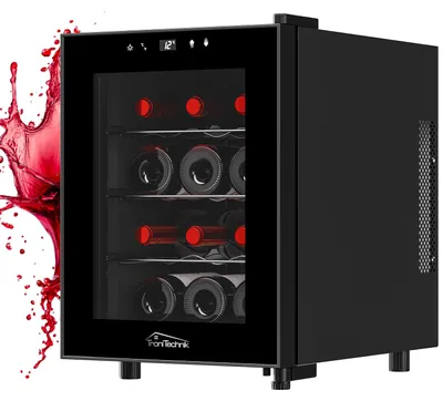 Produktbild von TroniTechnik® Weinkühlschrank Bordeaux, Getränkekühlschrank, Minibar Weinkühler, 31 Liter, 12 Flaschen