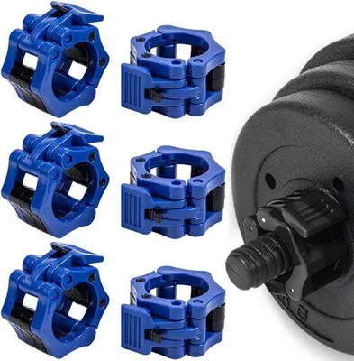 Productafbeelding van Haltersluitingen Set - Halterklemmen Snelvergrendeling - Krachttraining Fitness - Snelsluitmechanisme - 30 mm - Blauw