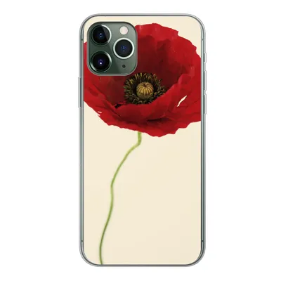 Produktbild von MuchoWow® Handyhülle Schutzhülle Hülle für iPhone 11 Pro Nahaufnahme einer roten Mohnblume Silikon Softcase Handy Hülle - Handy