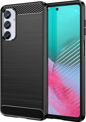 Produktbild von Carbon Case kompatibel mit Samsung Galaxy S23 FE flexible Silikon-Carbon-Hülle schwarz