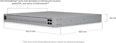 Produktbild von Ubiquiti UniFi Pro HD 24 PoE, Managed, L2/L3, 2.5G Ethernet (100/1000/2500), Power over Ethernet (PoE), Rack-Einbau, 1U
