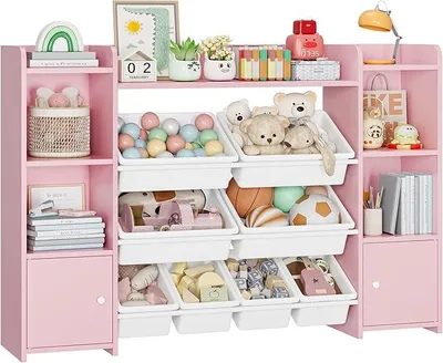 Imagen del producto de Estantería Silecomplaza para habitación infantil, con 8 compartimentos, ideal para libros y juguetes