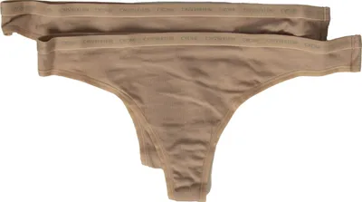Obrázek produktu pro Balení 2 kalhotek CK CALVIN KLEIN dámské kalhotky tanga kalhotky spodní zboží QD3788E THONG 2PK, W5J Cedar / Cedar, L, bavlna 95%,Elastan 5%
