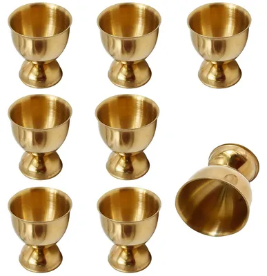 8er-Set Eierbecher aus Edelstahl, gold, 4,8x4,7 cm