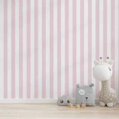 Produktbild von TADESSI Tapete Kinderzimmer M1-No.768 Vliestapete Rosa Weiß Streifentapete Jungenzimmer Mädchenzimmer