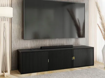Produktbild von KierMoebel Tv Schrank ELI 3, Modern Lowboard Schwarz  156,4x42x38,8 cm