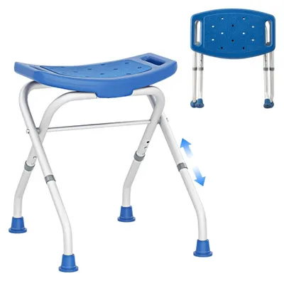 Immagine prodotto di Sgabello da doccia regolabile, piedini in gomma antiscivolo, capacità 150 kg