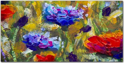 Produktbild von Coloray - Bild aus Glas - 120x60 cm - gehärtetes Glas glasblock mit bild Küche wohnzimmer wanddekoration Dekoration - Blumen