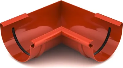 Produktbild von BRYZA Innen-Rinnenwinkel aus Kunststoff Ø 75 mm, Ziegelrot RAL 8004