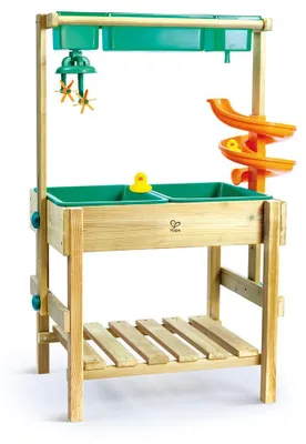 Immagine prodotto di Tavolo da gioco multifunzionale Hape con acqua per bambini, da esterno
