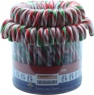 Image de Holland Foodz sucres d'orge couleur rouge blanc vert 28g 72 pièces